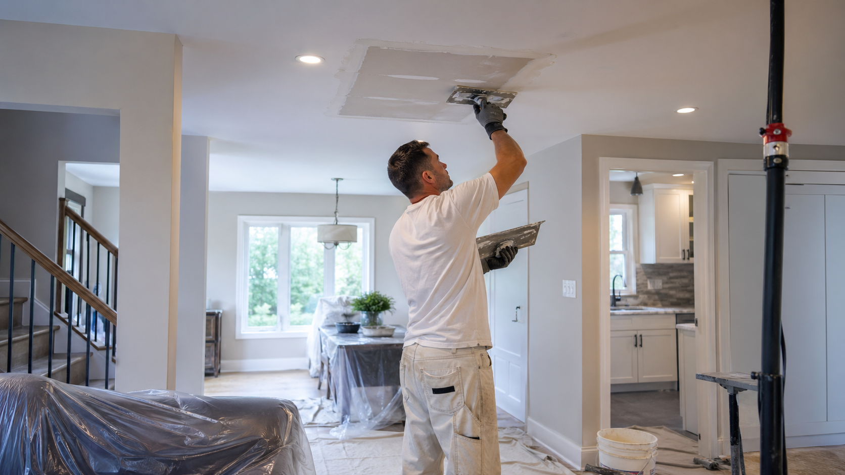 Drywall Repair in Burlington Homes: Ceiling Damage, Basements, Cracks, and Cut-Outs