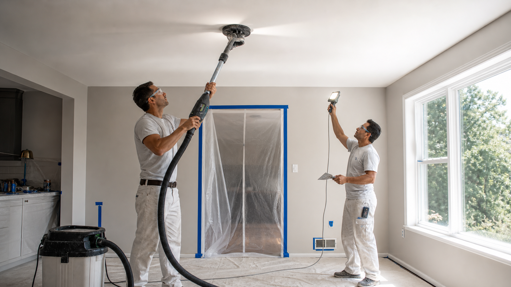 How HEPA Sanding and Containment Keep Smooth Ceiling Projects Cleaner
