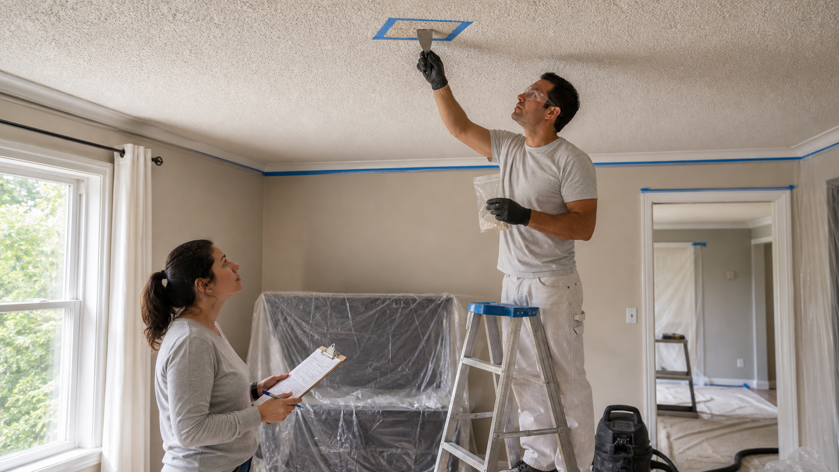 Popcorn Ceiling Removal Quote Checklist: Photos, Access, Repairs, and Finish Scope