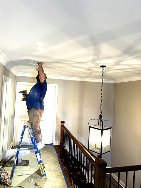 Popcorn removal / ceiling smoothing — Mississauga (Port Credit) — Level 5 finish