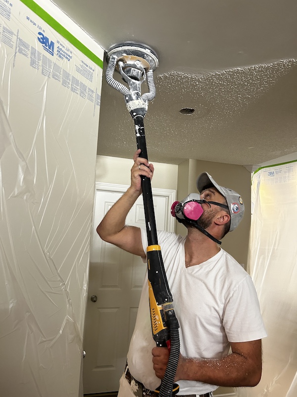 Freshly painted living room after wallpaper removal