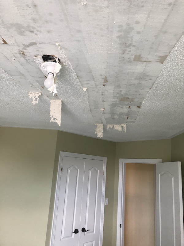 Popcorn ceiling removal in a Hamilton home — project 5