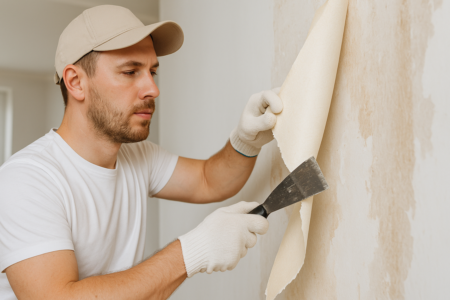 Wallpaper removal project 4 β adhesive wash and skim-coat