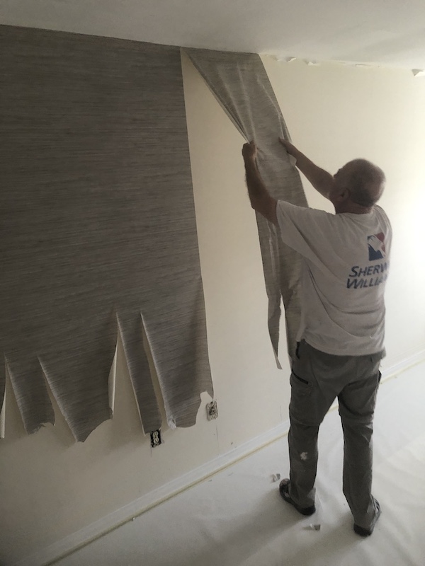 Wallpaper removal project 6 β adhesive wash and skim-coat